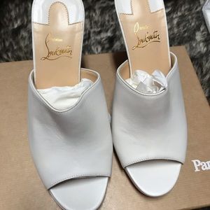 Christian Louboutin white mule